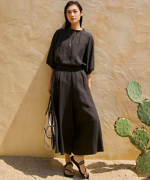 洗える】LIBECOリネン ガウチョ パンツ（PRWSGM0610