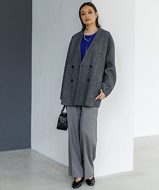 WoolRever ノーカラーショートコート（SCCYGW0403