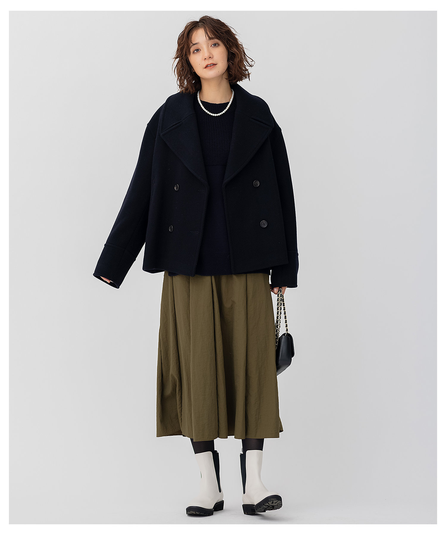 ヘリンボーン ショート ピーコート（SCWSNW0511） | 23区 S