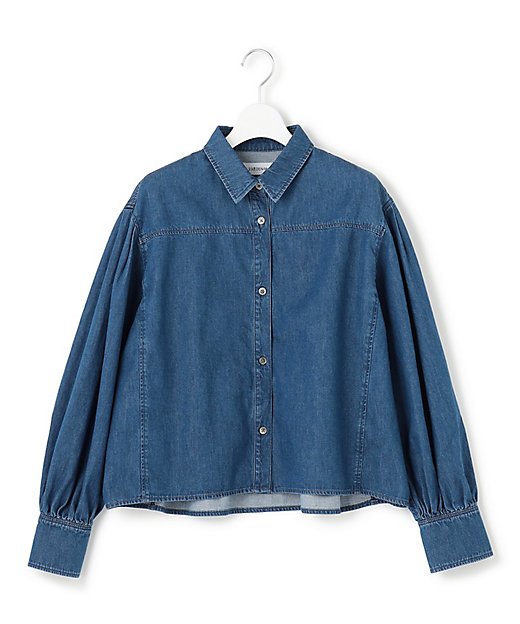 Oggi3月号掲載／洗える】ライトダンガリー クロップド ボリューム