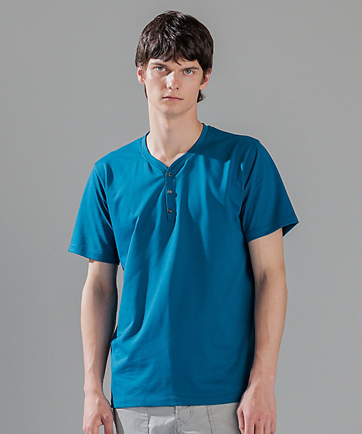 スビンソフトジャージー ヘンリーネック半袖カットソー