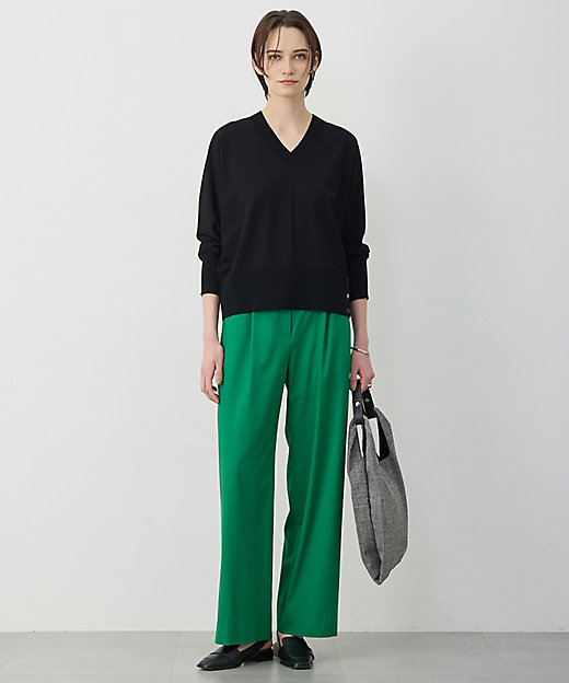 クリアレーヨンストレッチ Vネックニット（KRCMLM0302