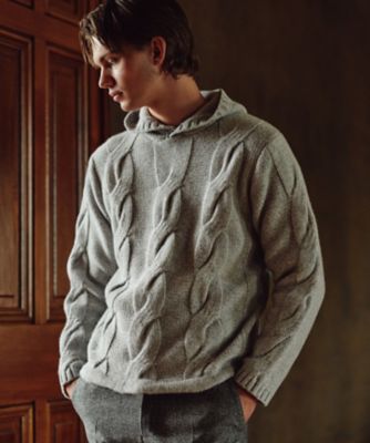 キングサイズ・インポート素材／軽量】ベビーアルパカ ニットパーカー