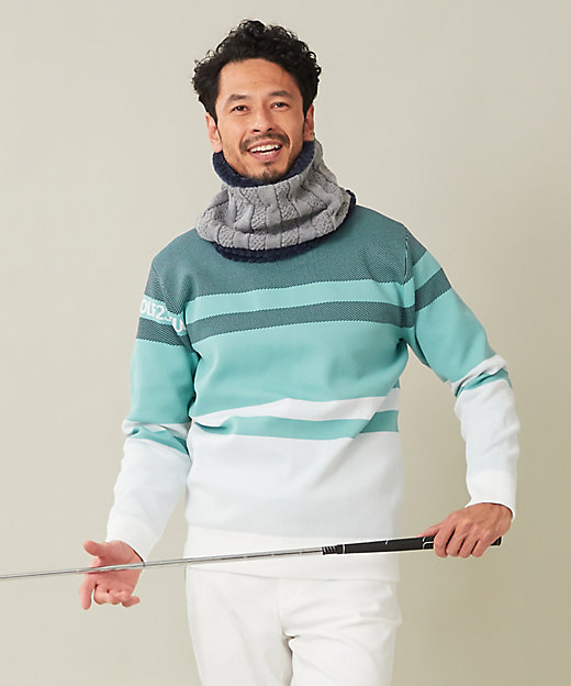 MEN】【洗える】カラーブロック 裏付き ニット