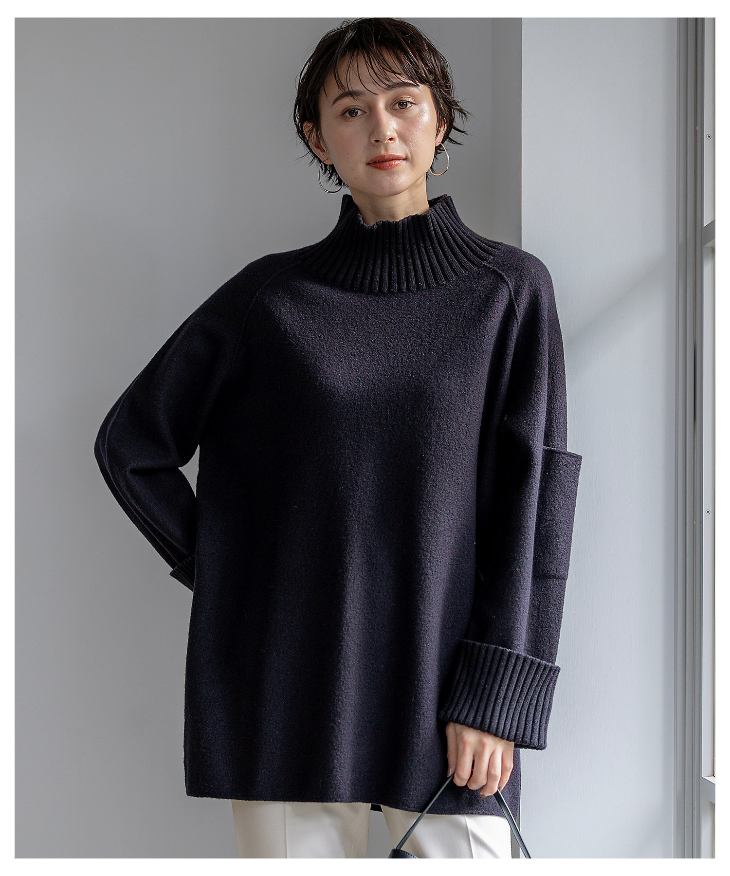 新色追加】ボイルドウールコンビニット チュニック