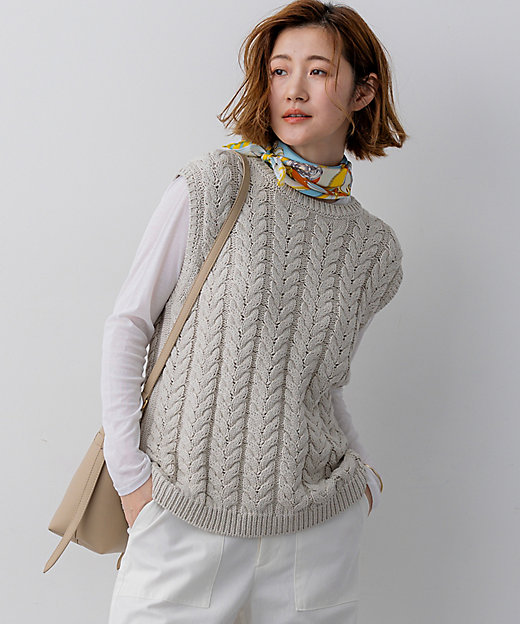 ケーブル ニットベスト（KRWOLS0254） | 23区 (Women