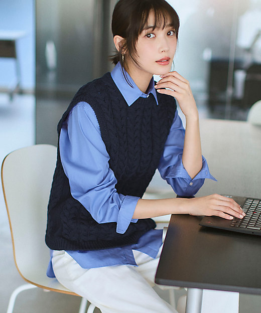 ケーブル ニットベスト（KRWOLS0254） | 23区 (Women