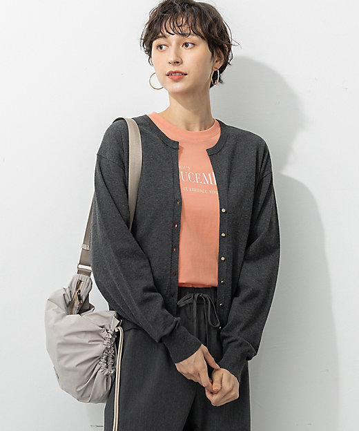 洗える／吊り干しOK】レーヨンストレッチ Vネック ニット