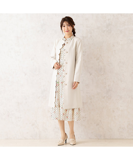 ダブルクロスノーカラーコート（51101501） | Rose Tiara