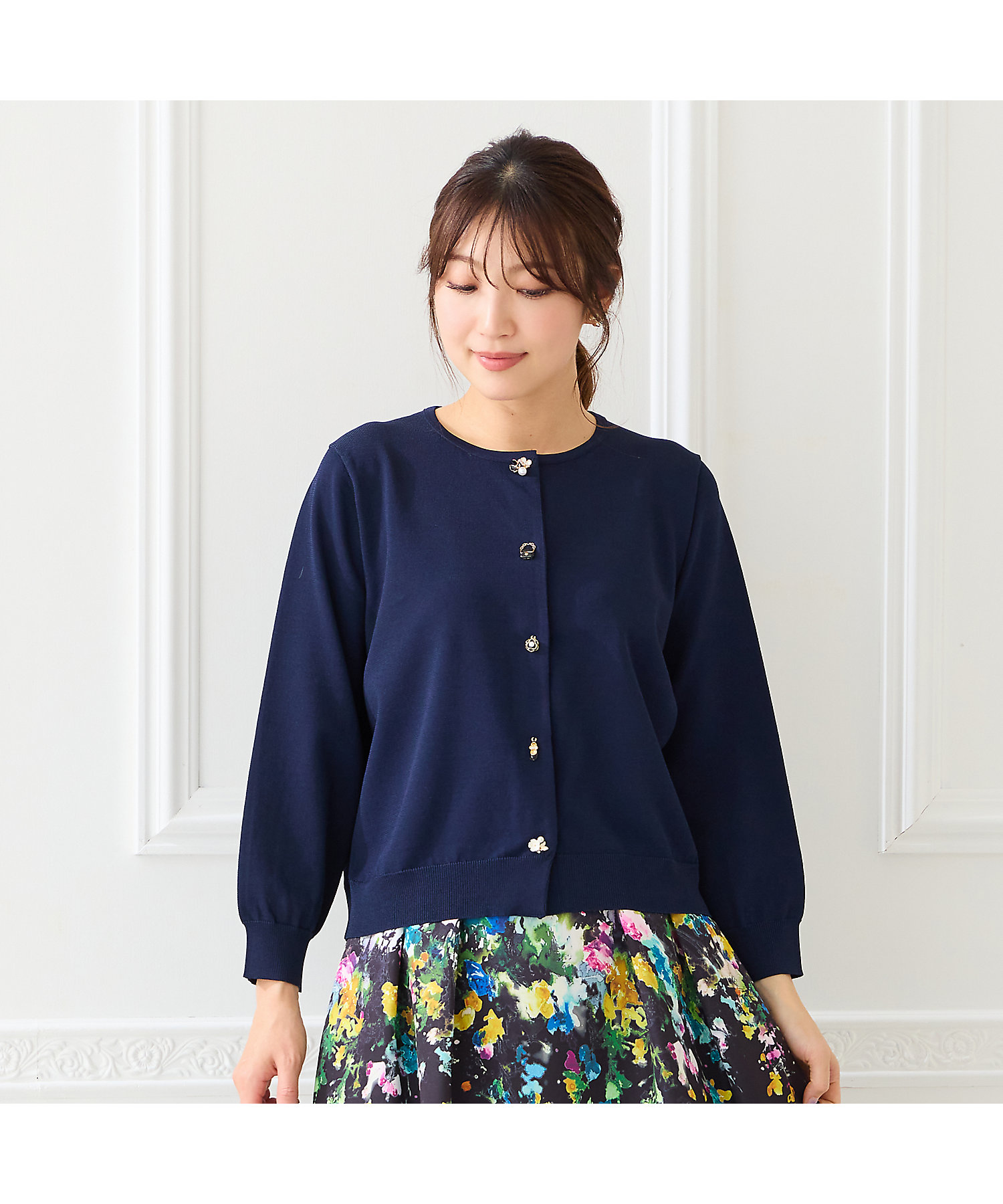 ファッションアイコンボタンニットカーディガン（51132601