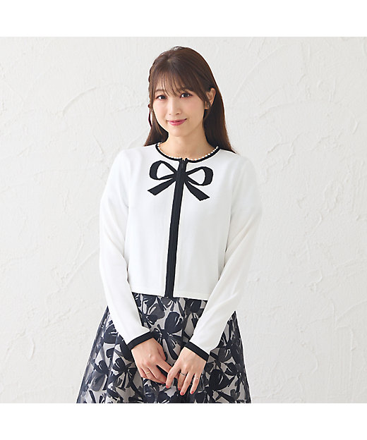 フロントファスナーリボンニット（51136402） | Rose Tiara