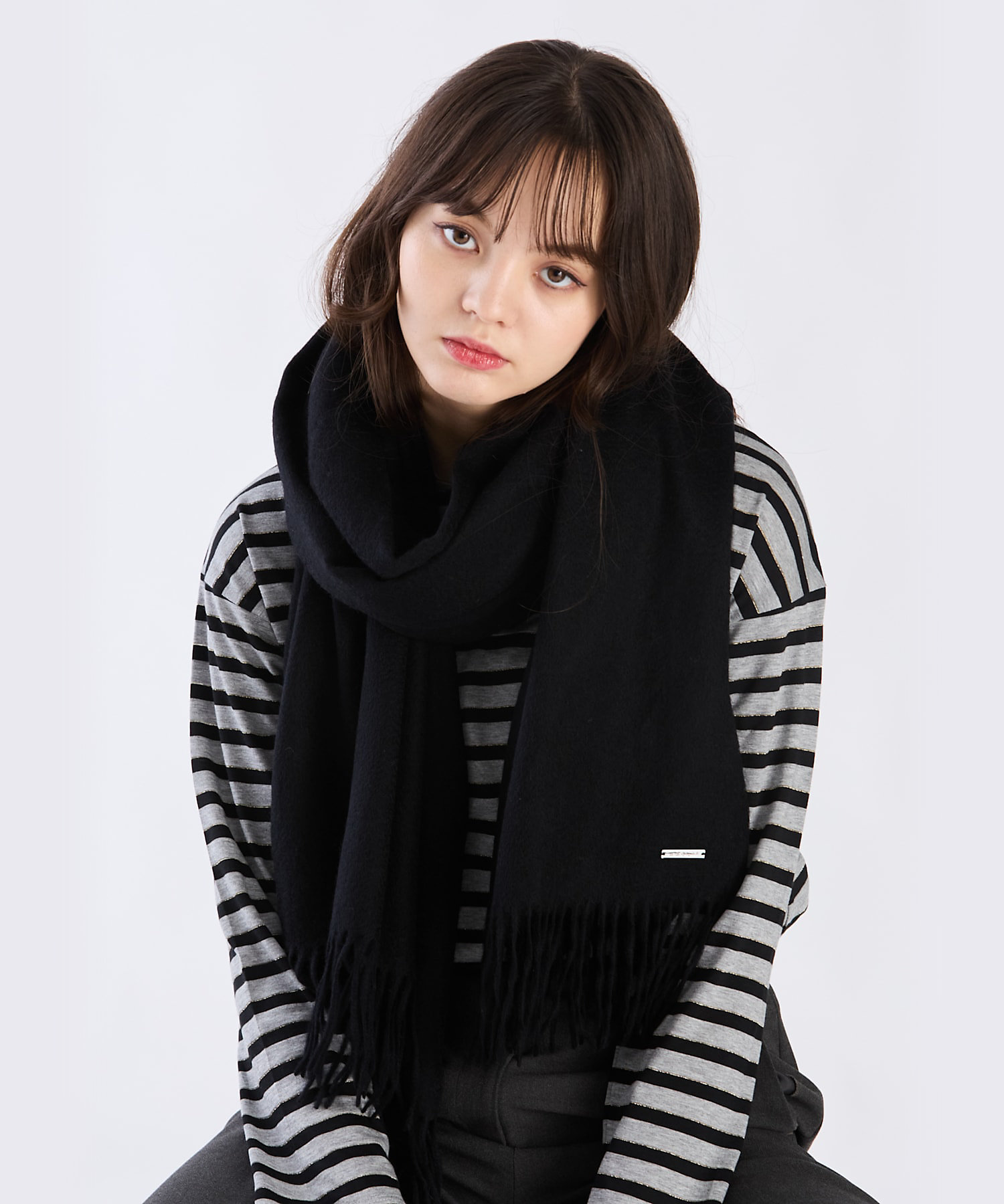 ロゴプレート カシミヤ ウール マフラー（6170WJ60000