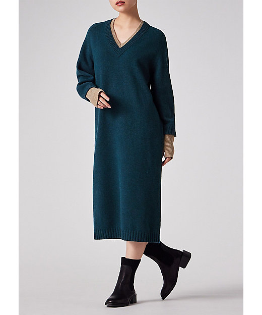 ウィメンズ レイヤードディテール ニットワンピース