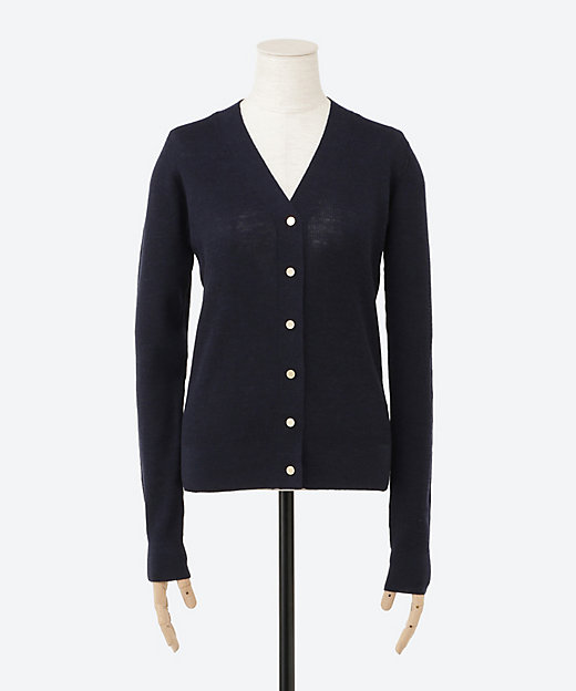 シアーリブハイゲージ Vネックカーディガン | ebure (Women)/エブール