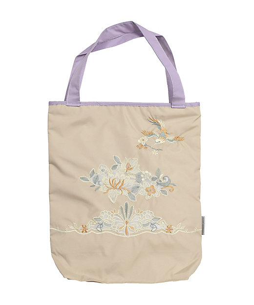 ☆【産直】花鳥オーガンジーカットワーク刺繍 トートバッグ | 京都