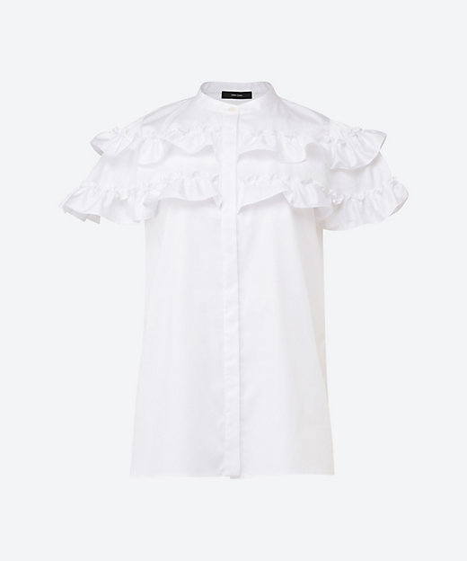 フロントティアードフリルコットンブラウス YCB－425－507