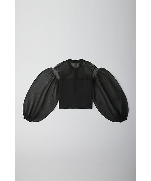 FLUTED LUCENT GLITTER PUFF SLEEVE