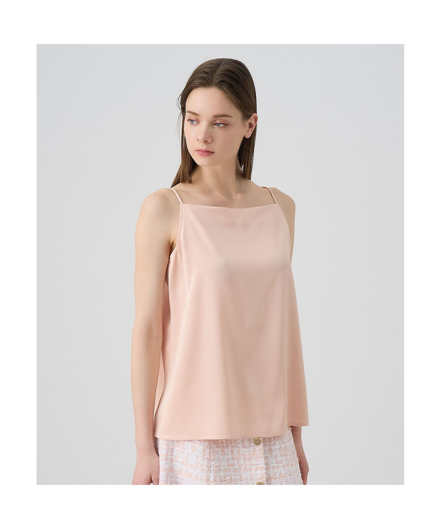 セットアップ対応商品】ストレッチサテンキャミソール ブラウス