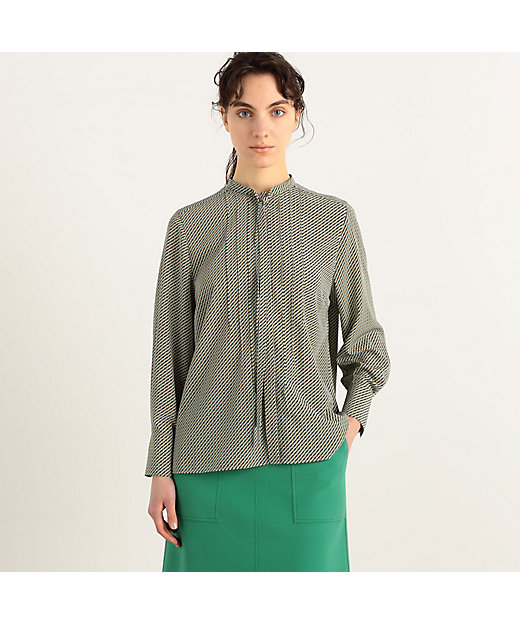 キカダイアゴナルプリント ボウタイブラウス | maison TOMORROWLAND