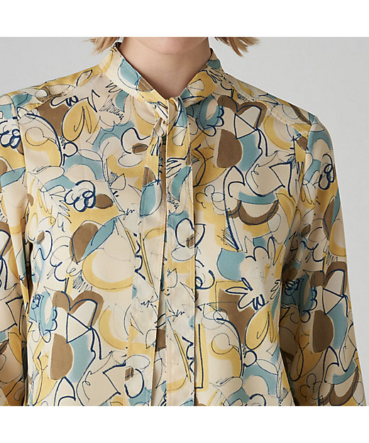 メロウフラワープリント ボウタイブラウス | maison TOMORROWLAND