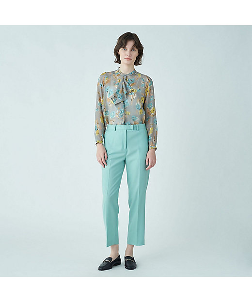 リンズフラワープリント ボウタイブラウス | maison TOMORROWLAND