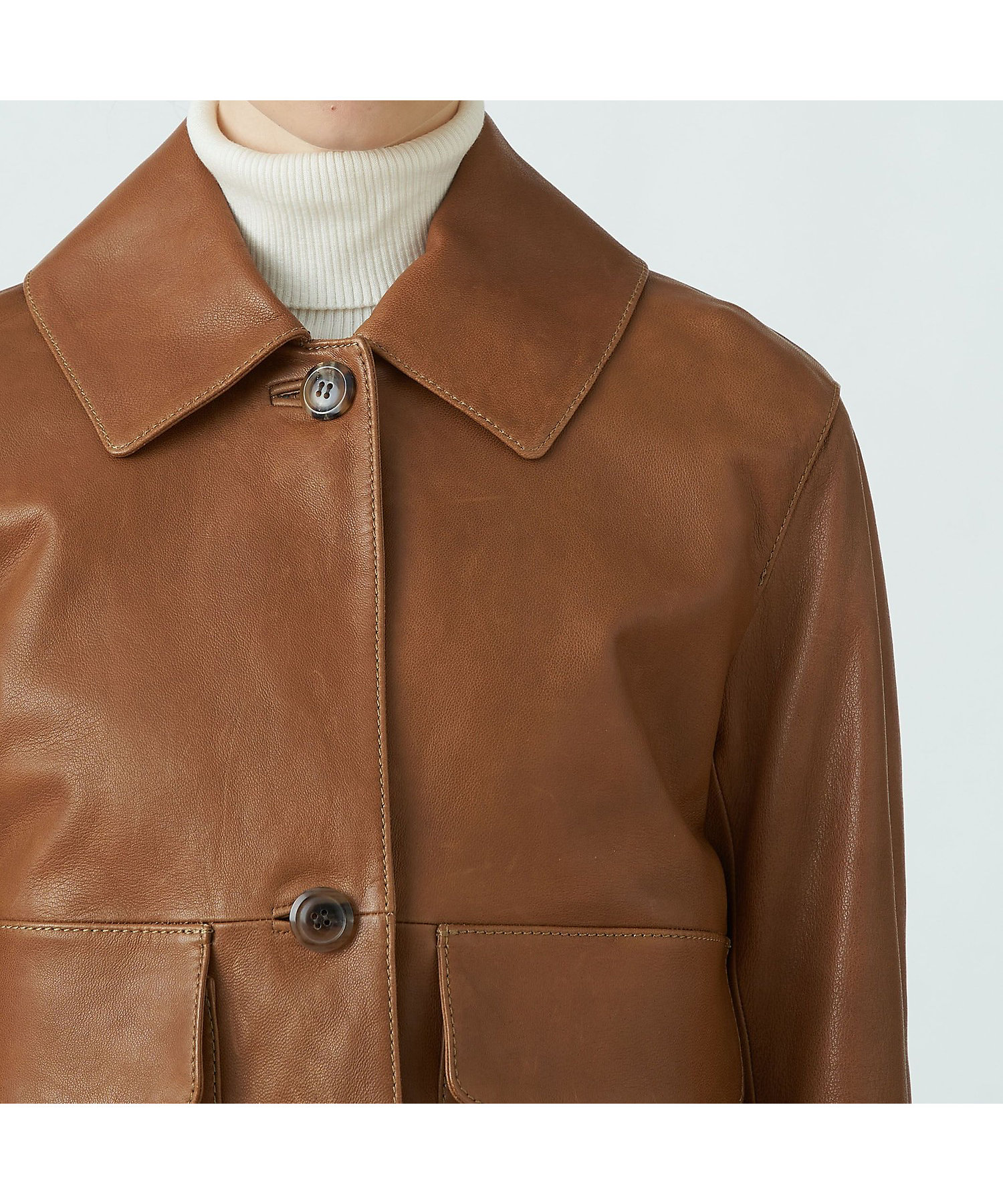 セミベジタブルレザー サックジャケット | maison TOMORROWLAND/メゾン