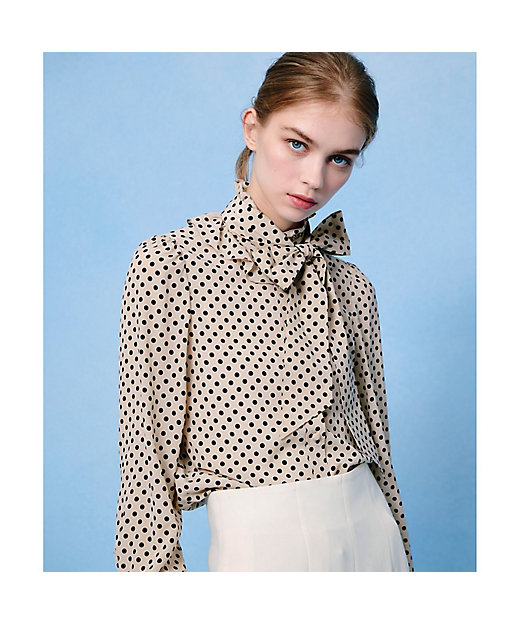 LOULOU WILLOUGHBY】◇デシンドットフリルボウタイ