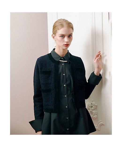 LOULOU WILLOUGHBY】ツィードニットジャケット