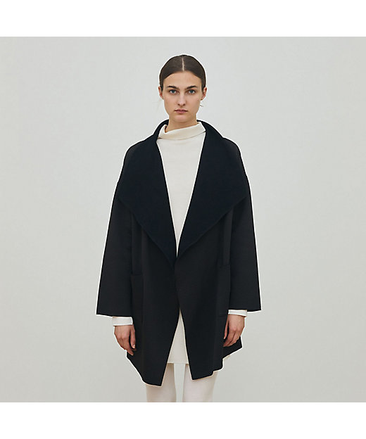 ヘリンボーンダブルフェイス トライアングルカラーコート | maison