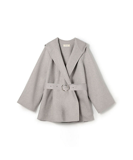 ダブルフェイスメルトンビーバー フーディーミディコート | maison