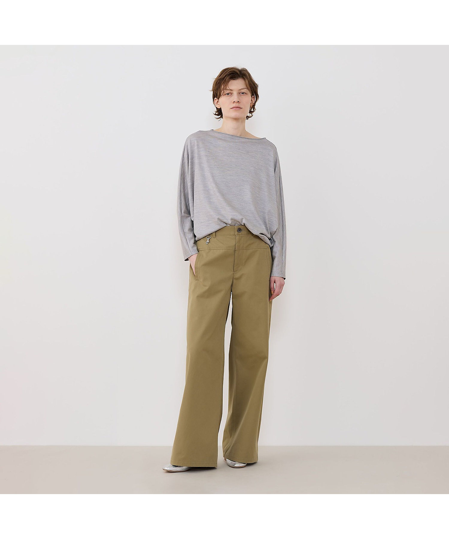 ウォッシャブルウールジャージー ドルマンスリーブプルオーバー