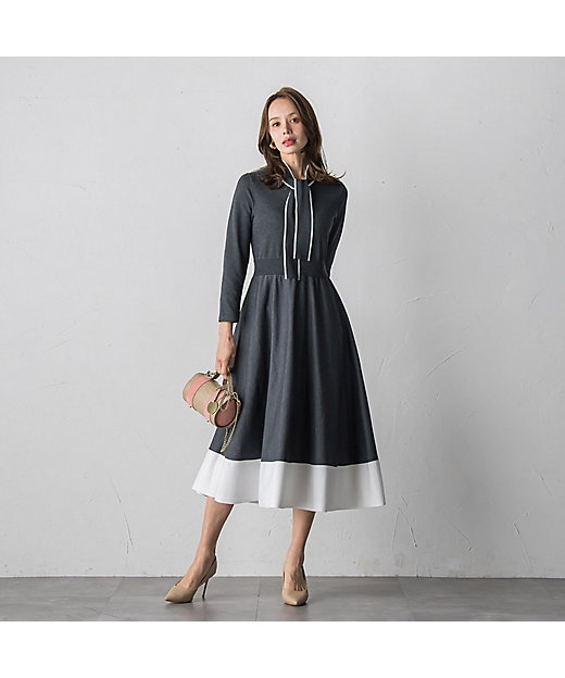 バイカラーニットワンピース≪手洗い可能≫ | Viaggio Blu (Women