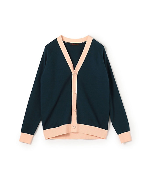 CABaN コットンカシミヤ バイカラーVネックカーディガン | CABaN