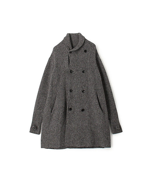 ウールカシミヤシルク ダブルブレステッド ニットコート
