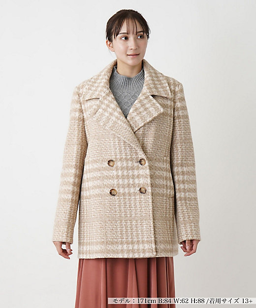 チェック柄ダブルハーフコート【CINZIA ROCCA】 | Leilian