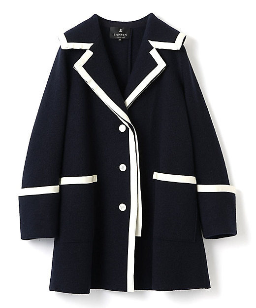 グログランパイピング圧縮ウールコート | LANVIN COLLECTION (Women