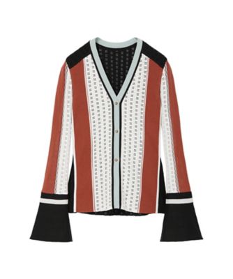 Geometric Pattern Knitted Cardigan
