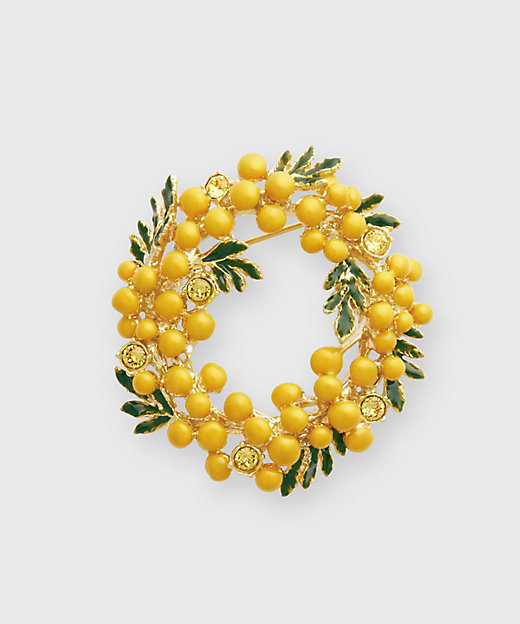 ミモザフラワーリースブローチ VBRV9029 Y2 | VENDOME