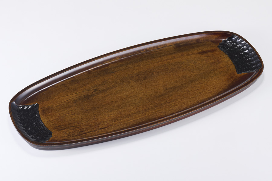 コーヒートレー 古代菊彫 木製 漆塗り トレー【製造中止】 漆器の井助