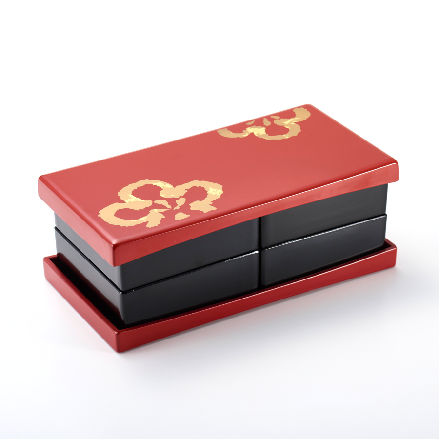 コレクション放出 中国清時代 青華 梅蜂紋重箱 共箱 送料込み0807