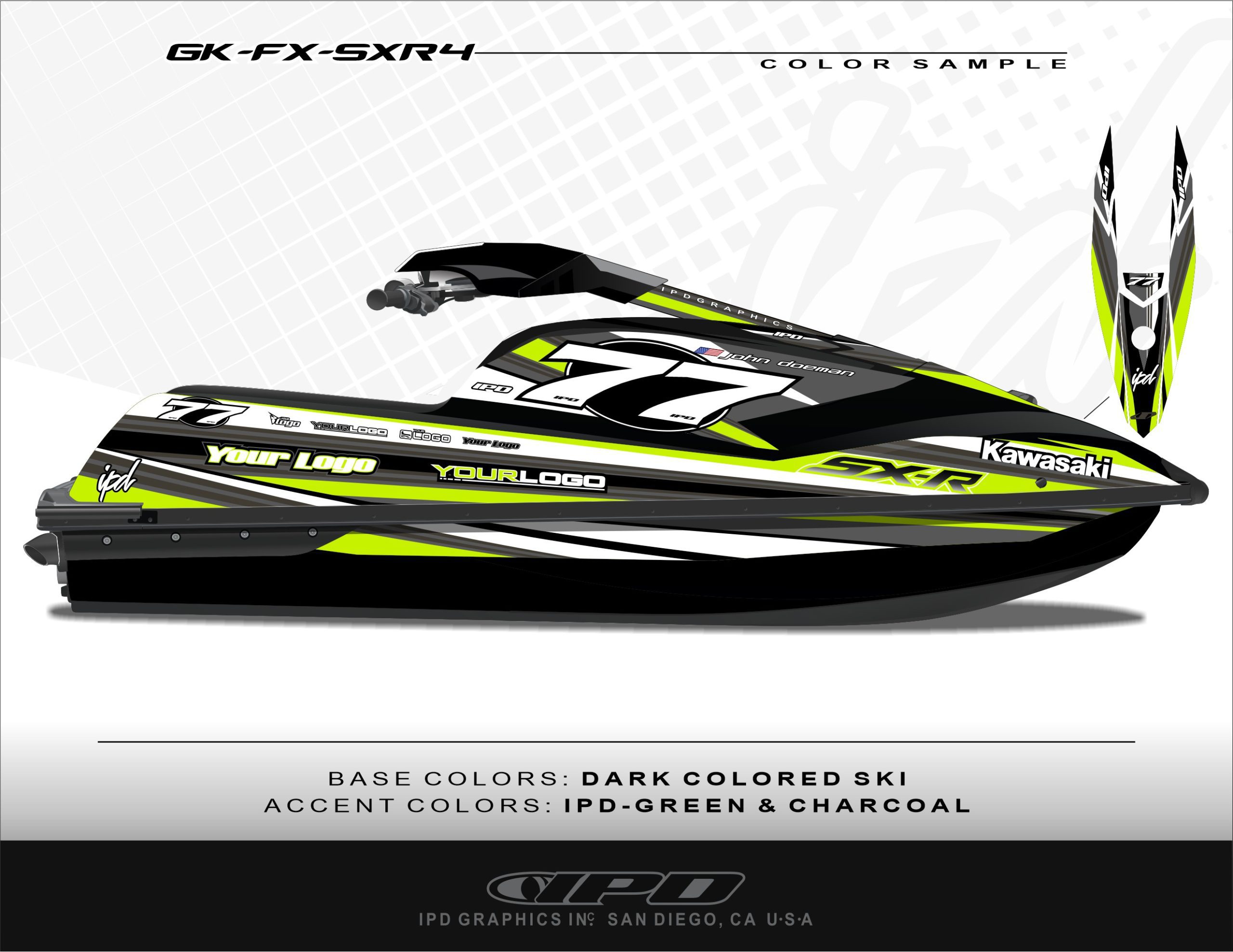 Kawasaki SXR 1500 Graphics Kit (FX Design) - IPD Jet Ski Graphics