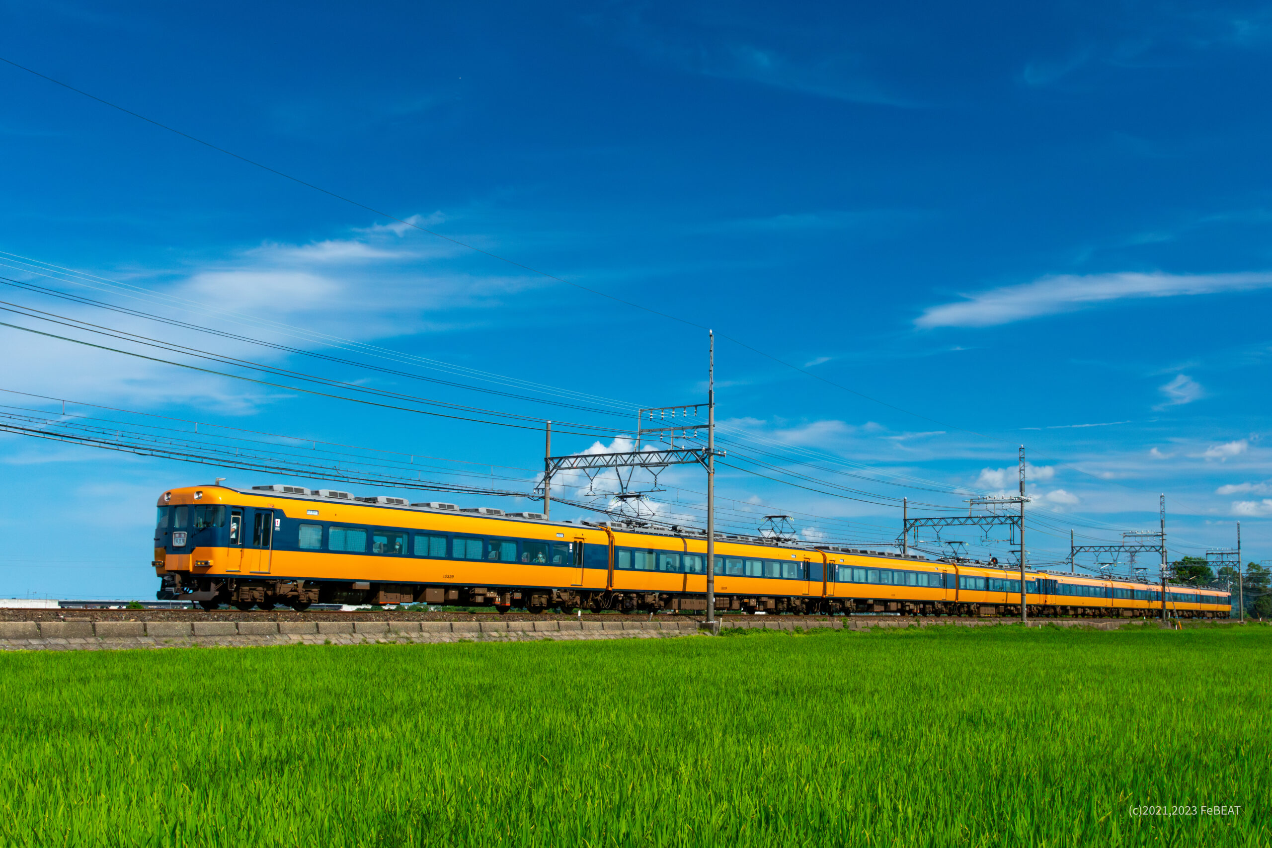 近鉄名古屋線 夏の風景 – 田園の夏 〜青空〜 | いろどりの鉄道風景