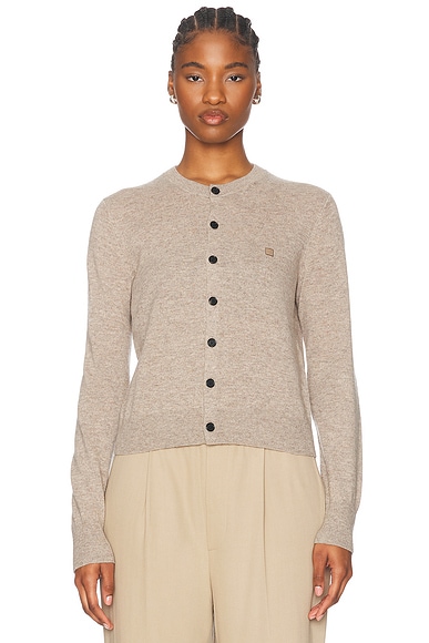 Acne Studios Keny Cardigan in Greige Melange | FWRD