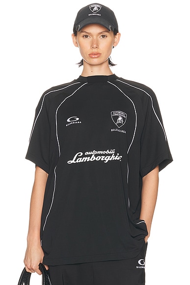 Balenciaga Lamborghini Oversized Soccer T-shirt in Black | FWRD