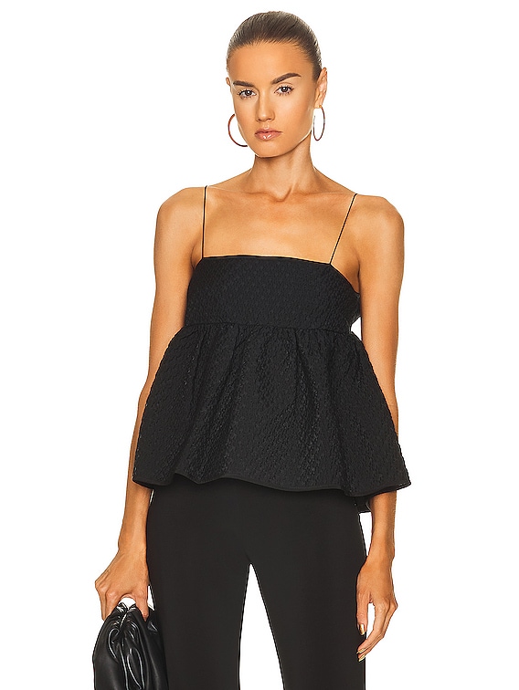 Cecilie Bahnsen Selena Top in Black | FWRD