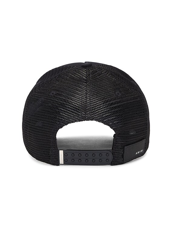 Amiri Crystal 3 Star Trucker Hat in Black & White in Black White