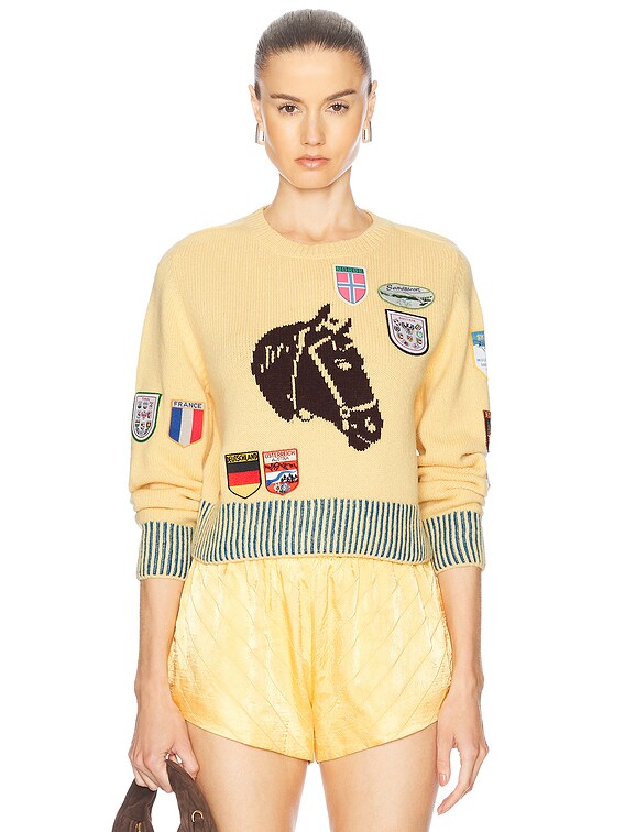 BODE Pony Silhouette Crewneck Sweater in Yellow | FWRD