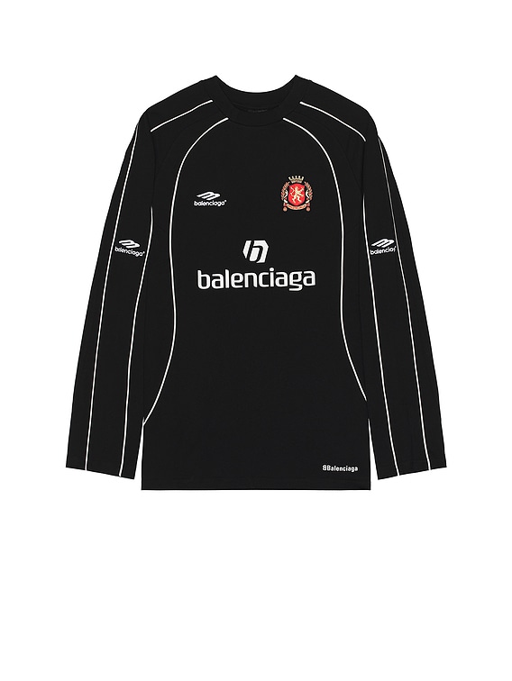 Balenciaga Oversized Soccer T Shirt in Black & White | FWRD