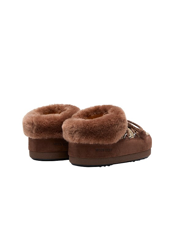 MOON BOOT X Guest in Residence EVX Chalet Mule Fur Boot in Cocoa