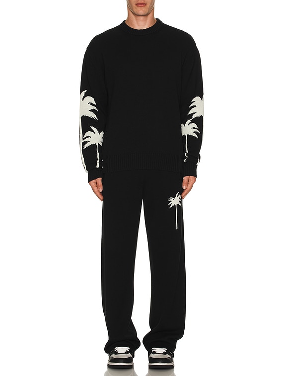 Palm Angels Palms Knit Sweater in Black | FWRD